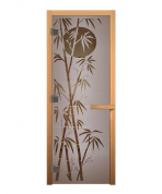 Дверь стеклянная Сатин Матовая БАМБУК 1900х700мм (БУК) (правая)