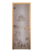 Дверь стеклянная Сатин Матовая ЛАГУНА 1900х700мм (БУК) (левая)