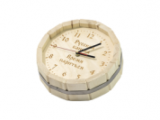 Часы "Бочка" с гравировкой, D-300 ЛЮКС (ЛИПА) (ЧЛ-20)